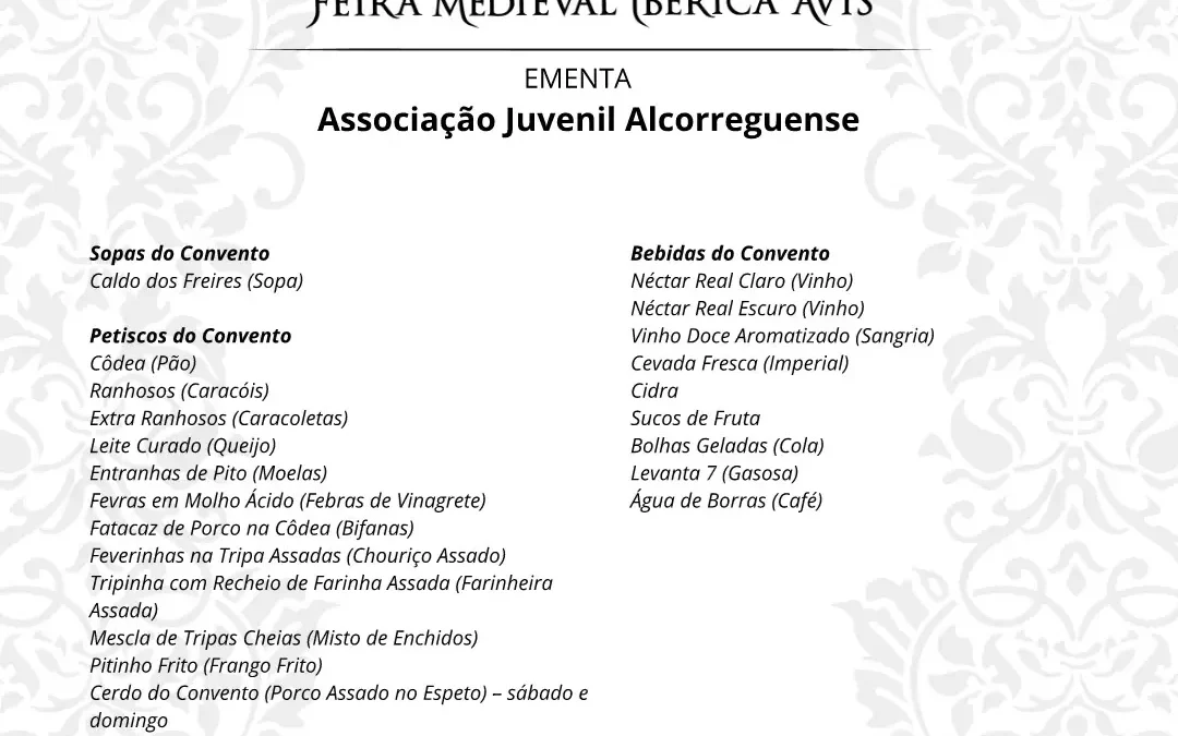 Tasquinhas e ementas